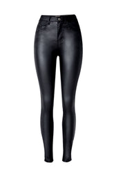 Pantalones de cuero de calle para motocicleta con cremallera